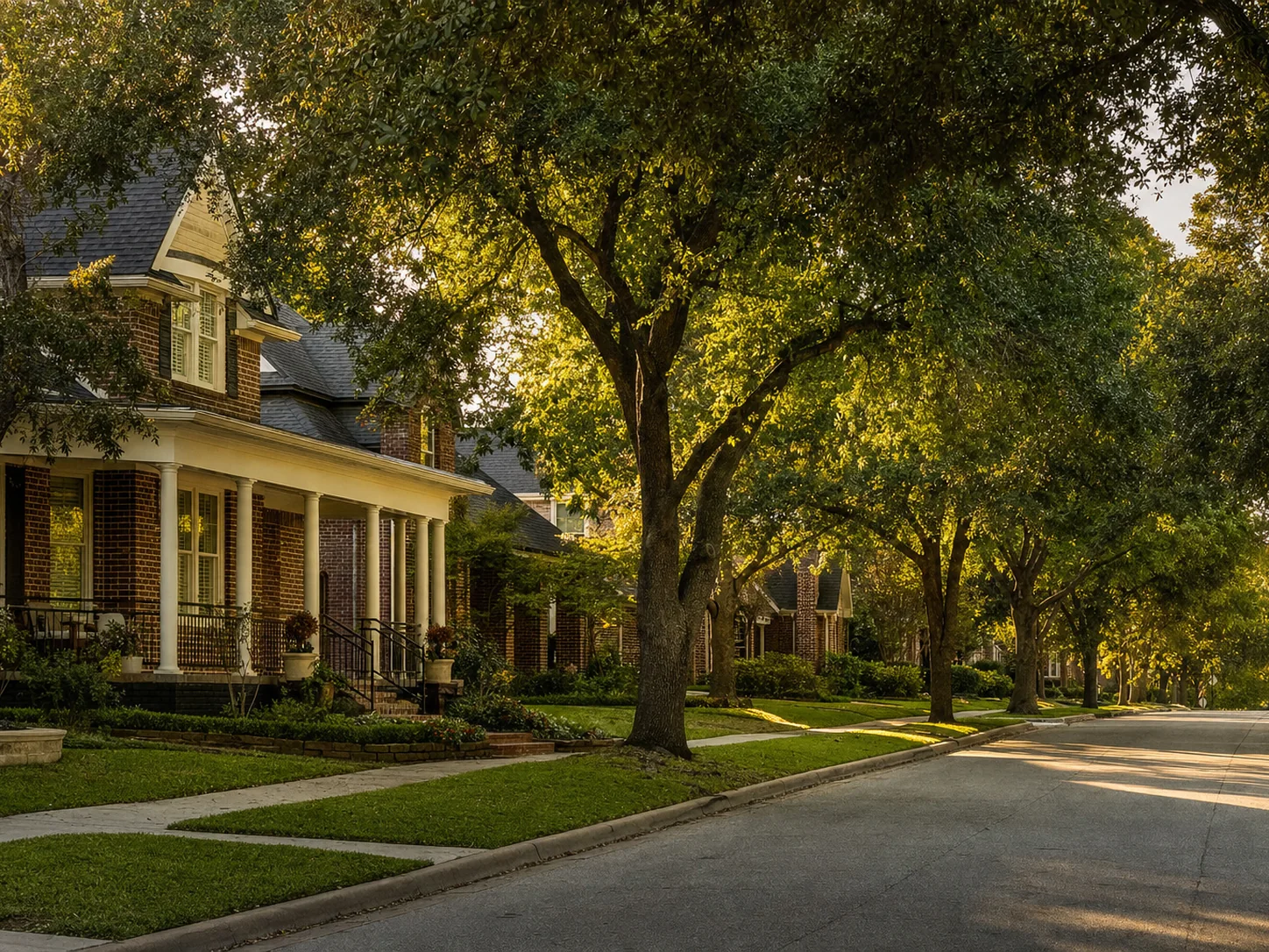 Traditional luxury estate at dusk